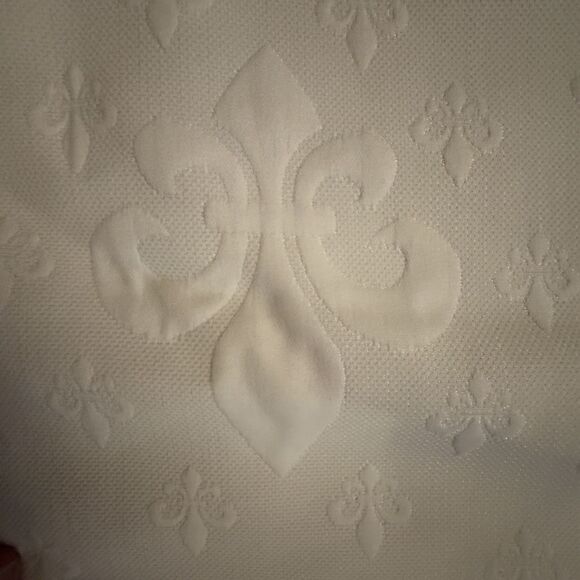 Set Of 2 Noble Excellence White Pillow Shams With Flour De Lis Pattern 26x20 - Picture 3 of 7